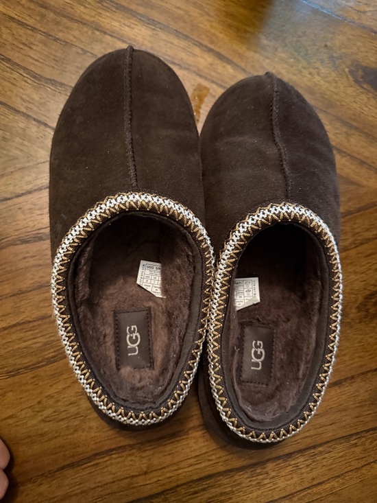 UGG Shoes - UGG Men's Dark Brown Suede Slip-On Loafers with Braided Trim